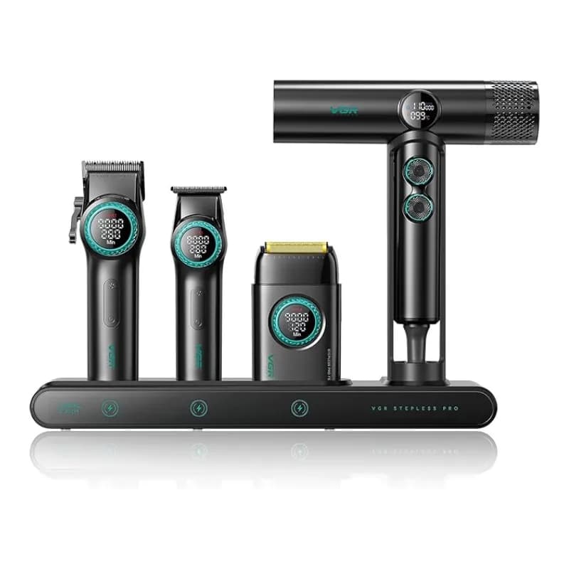 ست ماشین اصلاح و سشوار 4 عددی وی جی آر مدل Stepless Pro — تصویر ۲