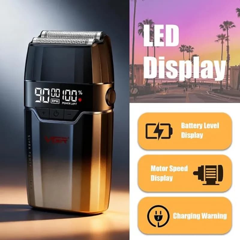 ماشین اصلاح صورت فویلی ضد آب وی جی آر V-308 — تصویر ۸