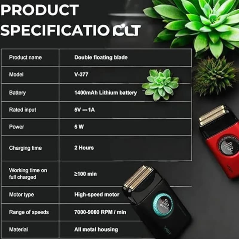 ماشین اصلاح صورت شارژی فویلی وی جی آر مدل V-377 — تصویر ۹