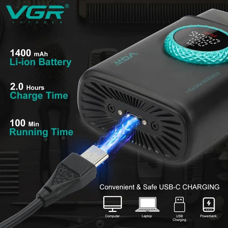 ماشین اصلاح صورت شارژی فویلی وی جی آر مدل V-377 — تصویر ۷