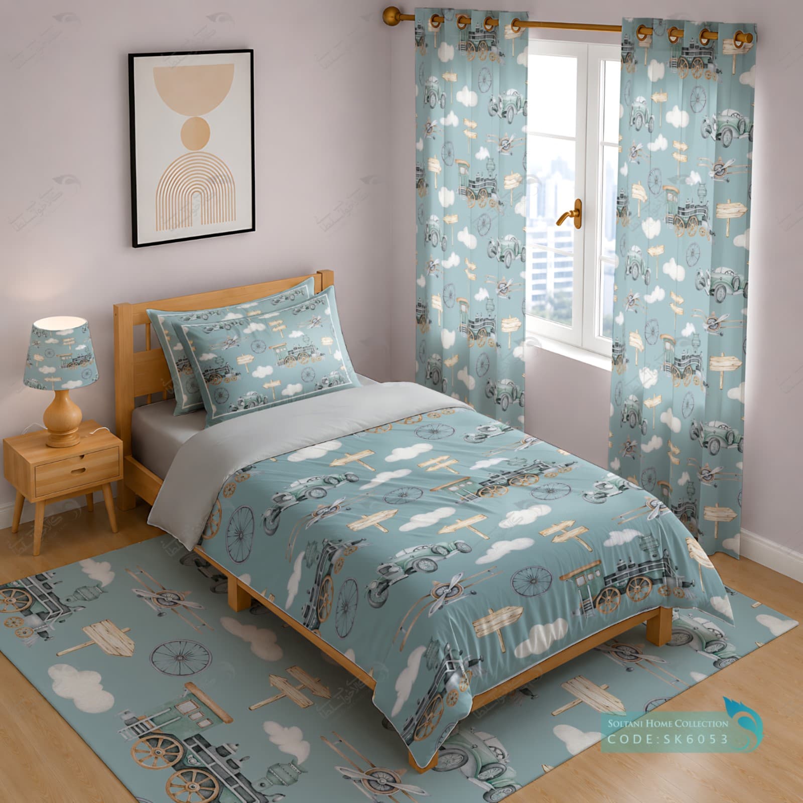 روتختی پسرانه طرح قطار همراه با ست کامل کد SK6053