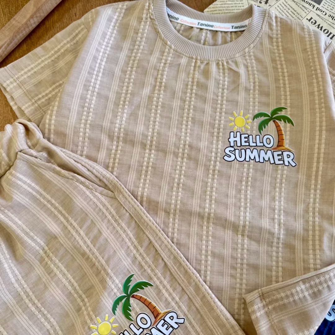 تیشرت شلوارک مراکشی نخل Hello Summer (ایراددار) کد 6130-1 — تصویر ۳