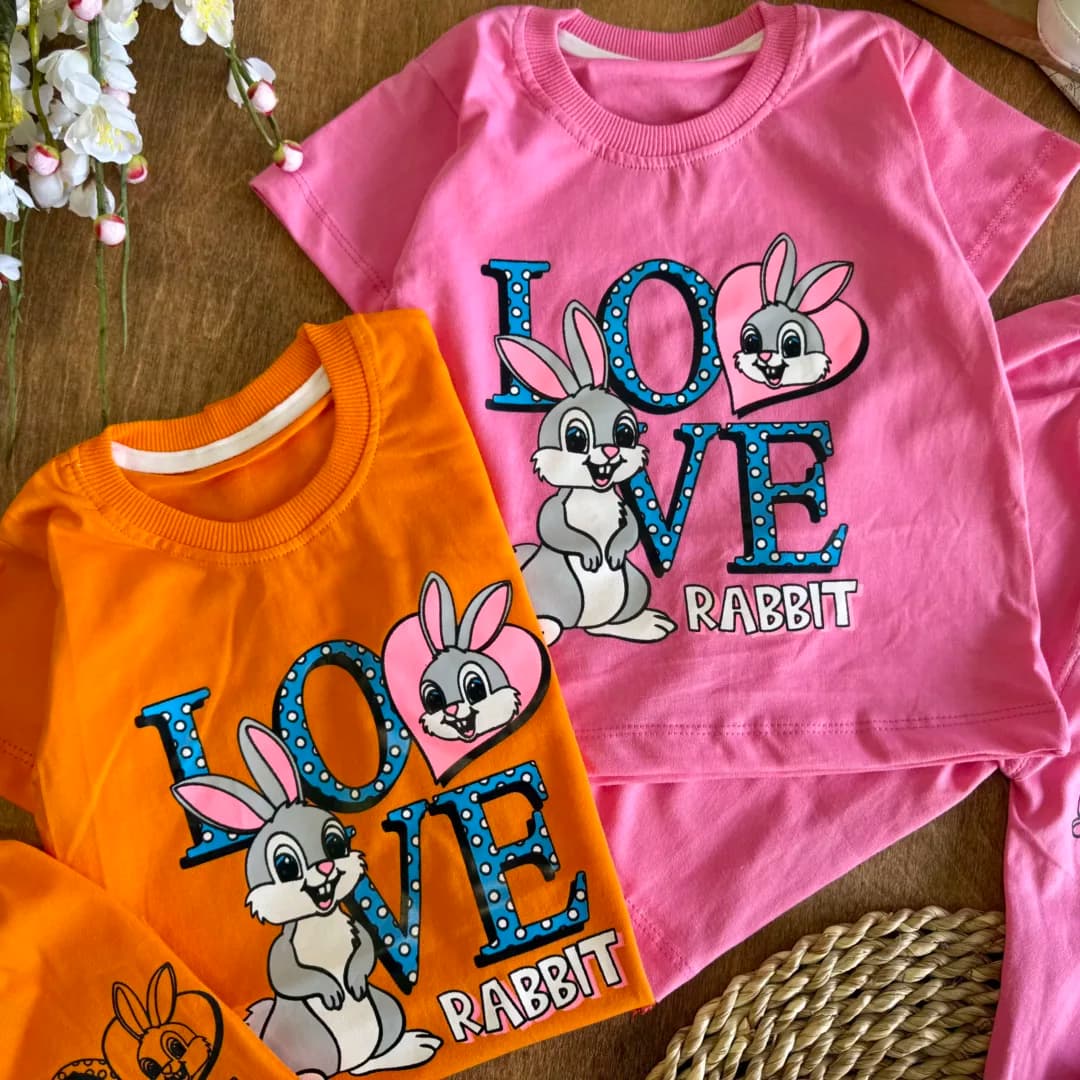 تیشرت شلوارک دو خرگوش Love (ES) کد 6143 — تصویر ۳