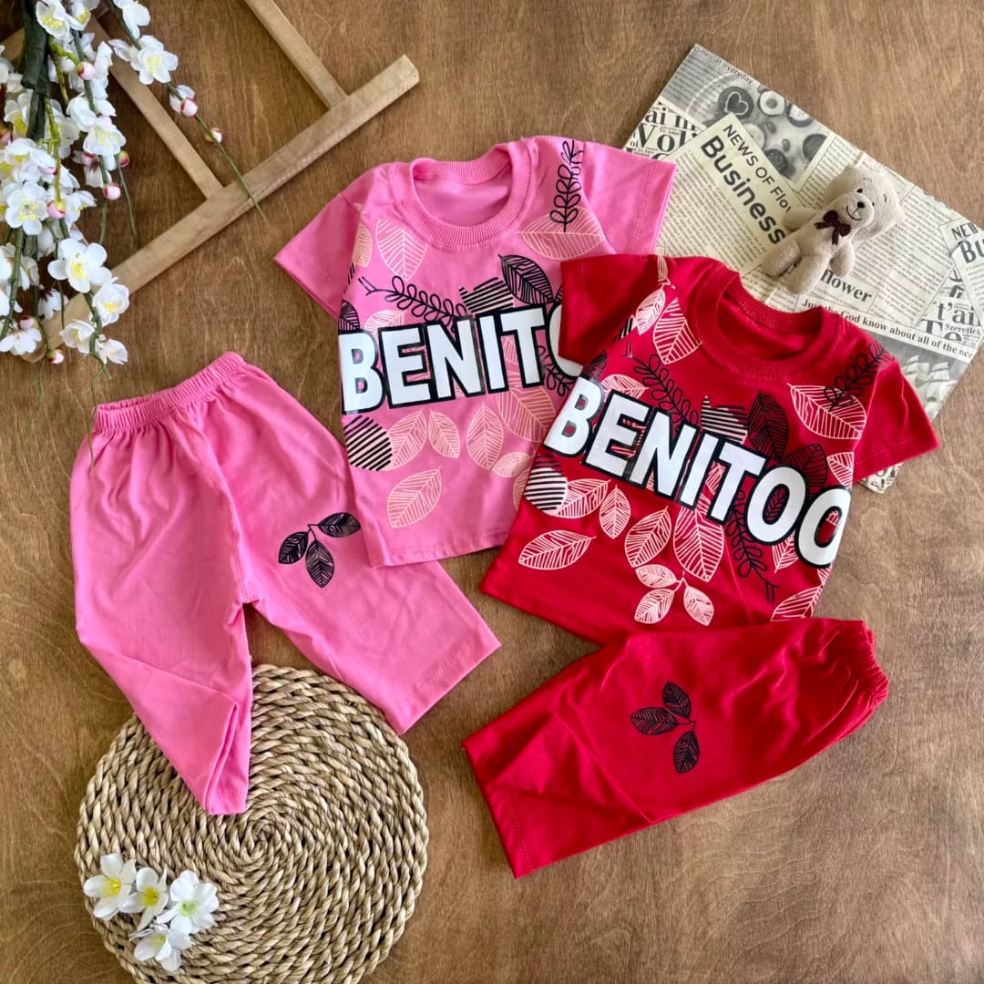 تیشرت شلوارک طرح برگ Benitoo کد 6131 — تصویر ۳