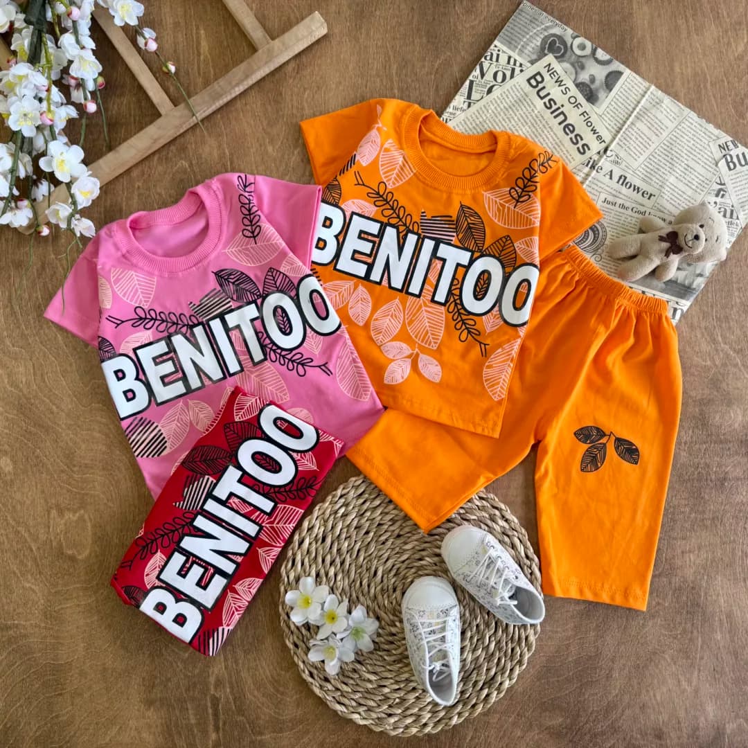 تیشرت شلوارک طرح برگ Benitoo کد 6131 — تصویر ۲