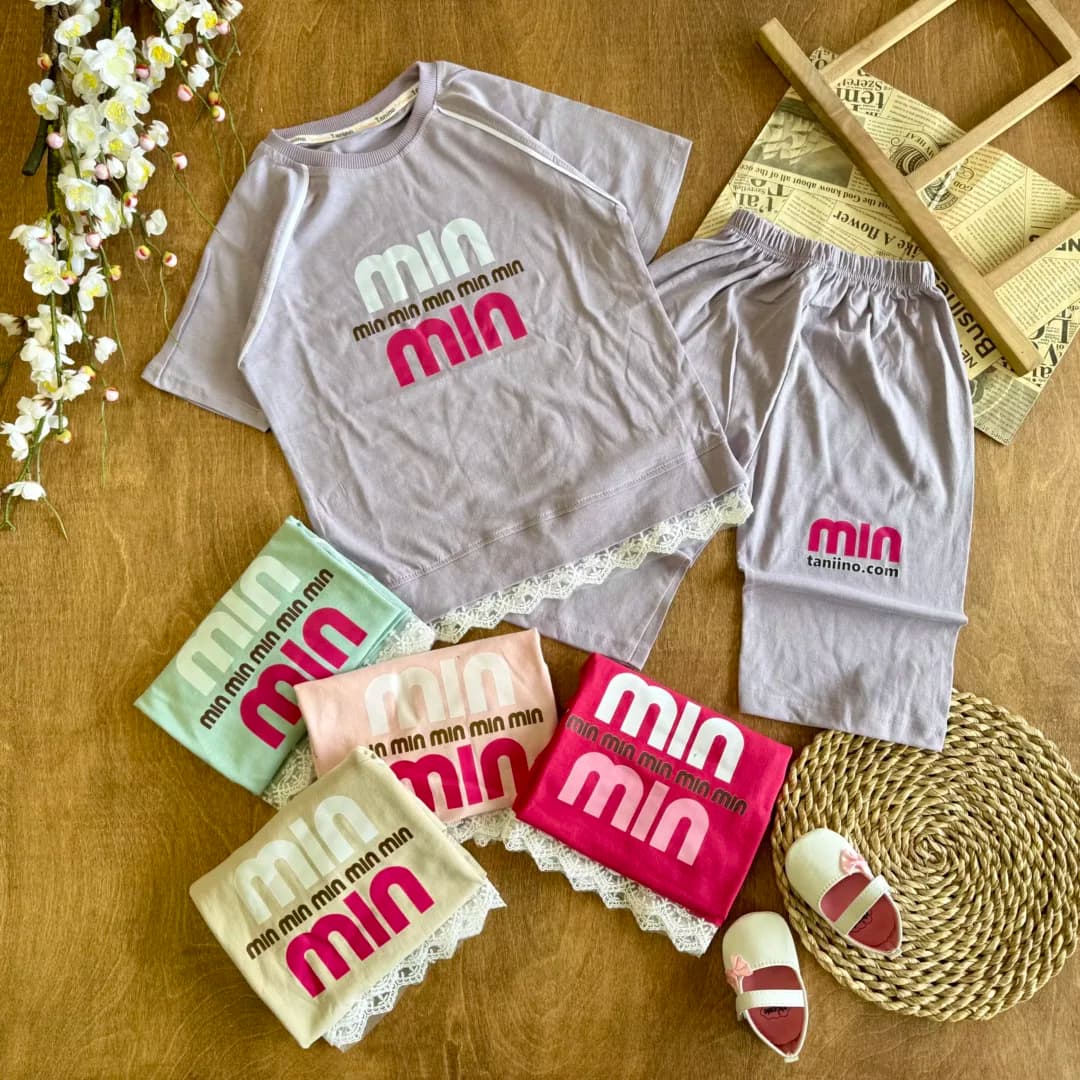 تیشرت شلوارک min min سایز 40 تا 55 کد 6129 — تصویر ۲