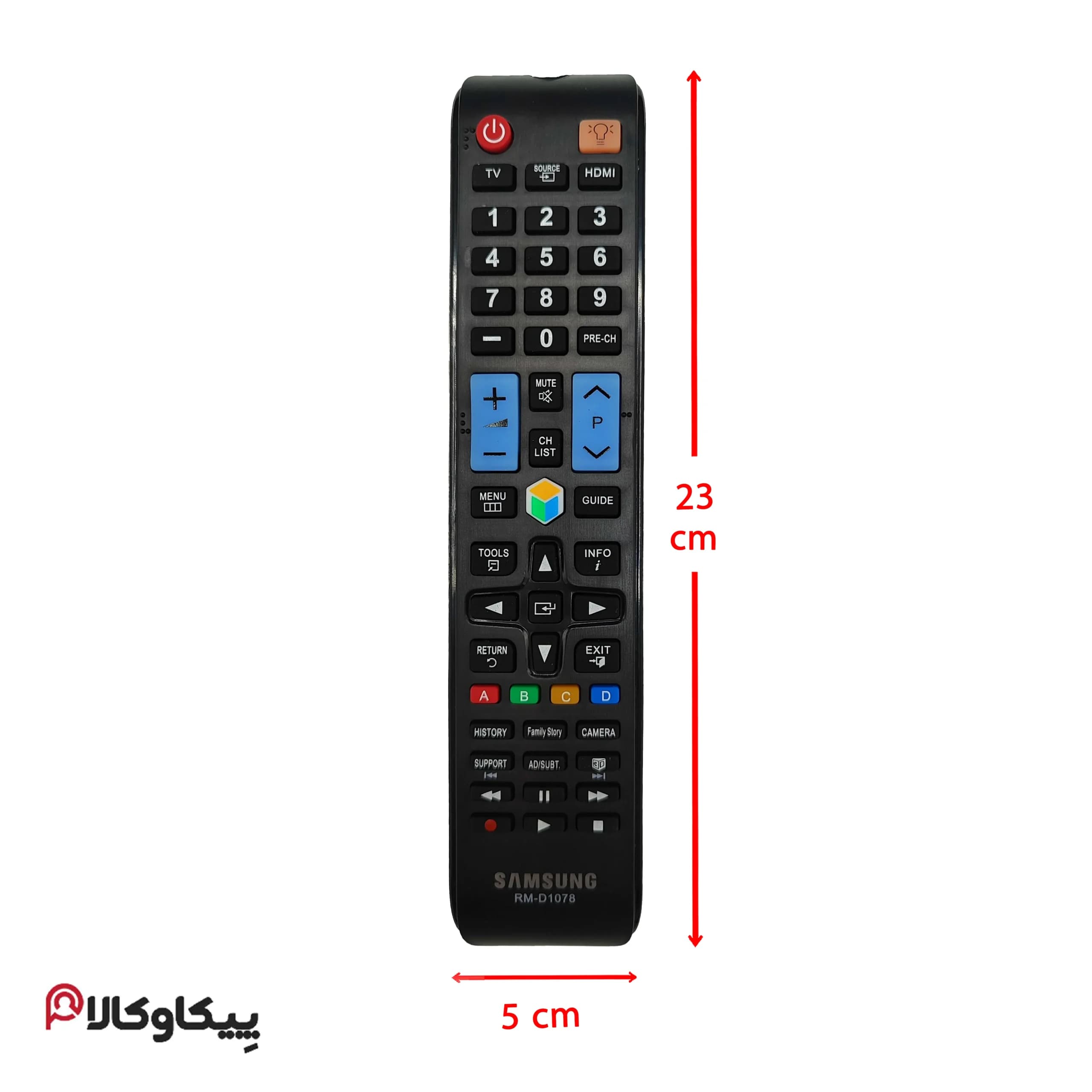 کنترل تلویزیون سامسونگ SAMSUNG 1078 پشت حک شده معمولی — تصویر ۲