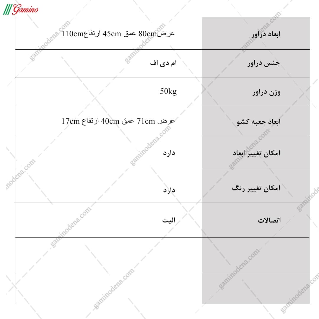 دراور 5 کشو مدل تینا — تصویر ۶