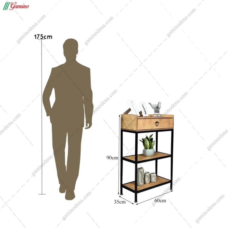 میز کنسول چوبی فلزی کوچک مدل شقایق — تصویر ۶