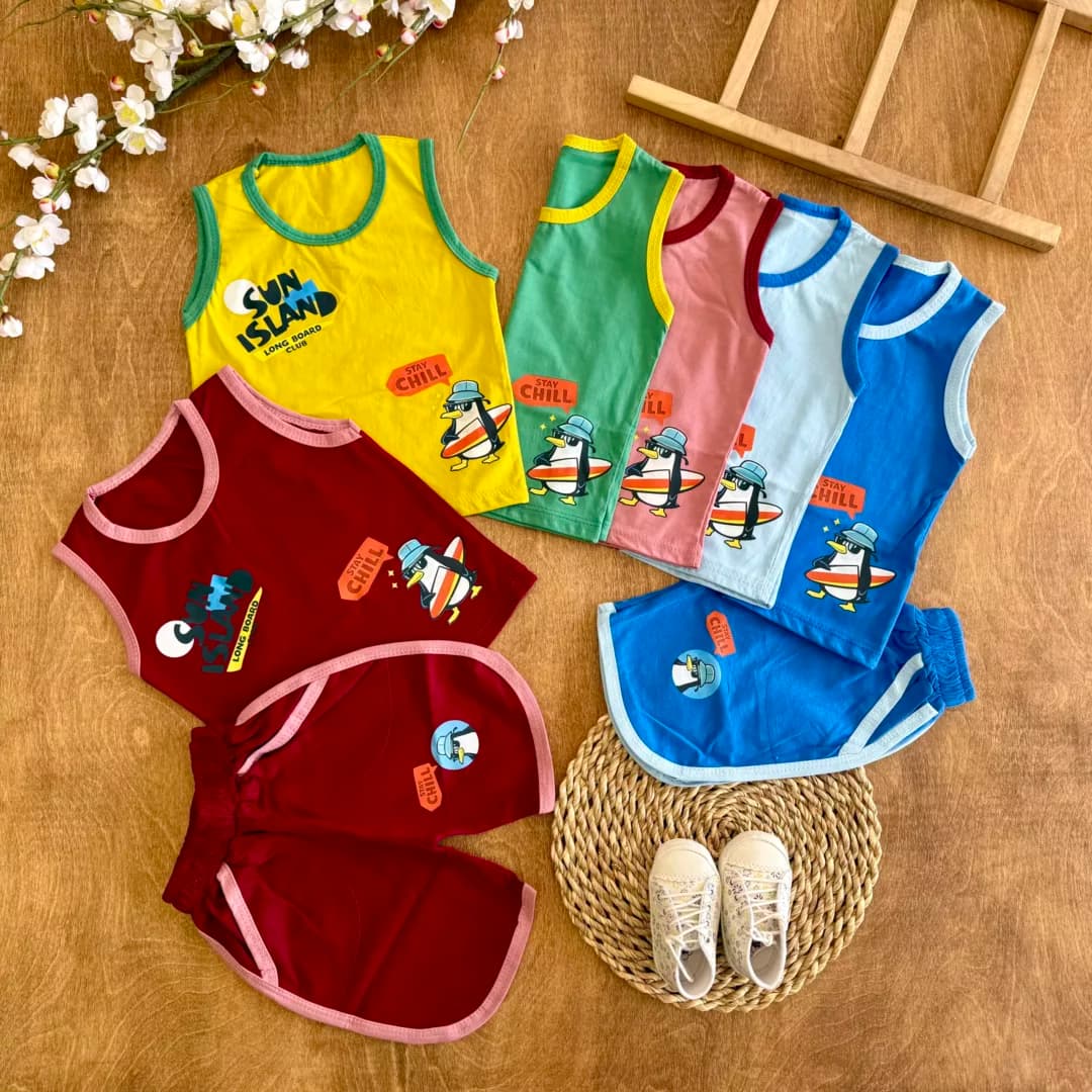 تاپ شلوارک sun island پنگوئن سایز 35،40 کد 6055