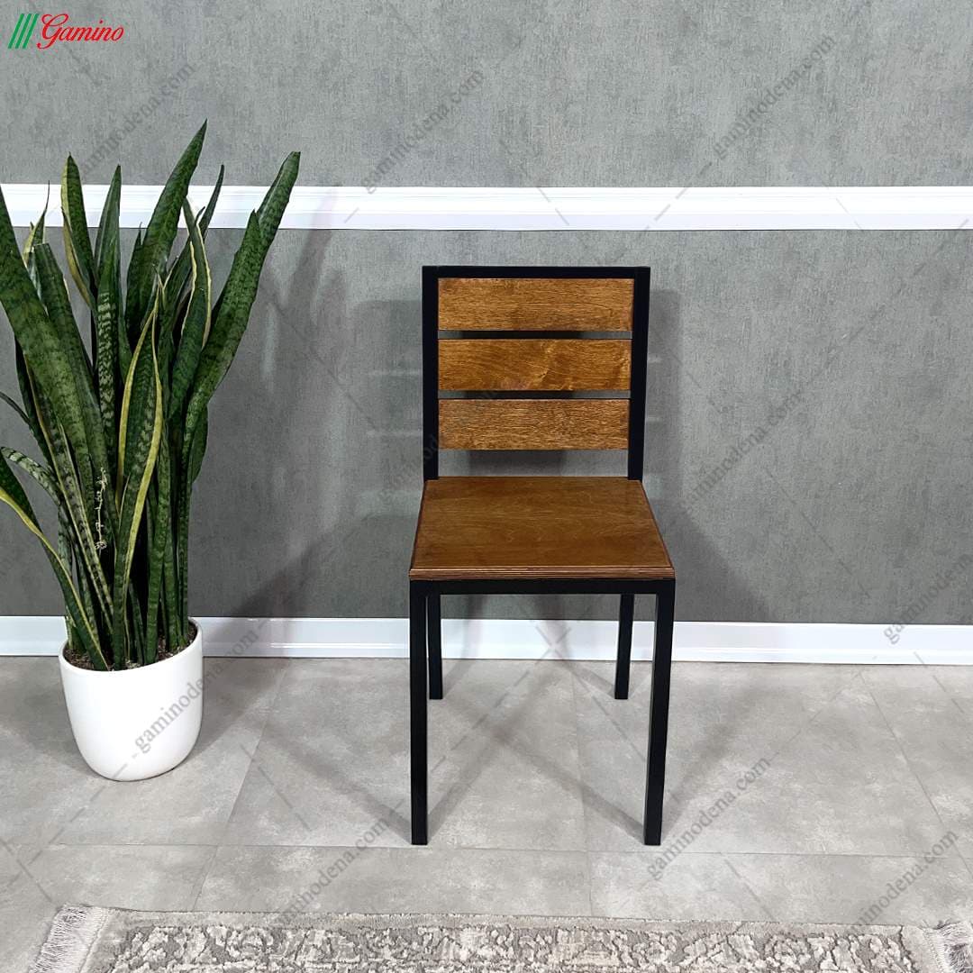 صندلی چوبی و فلزی مدرن ناهار خوری مدل حنا — تصویر ۴