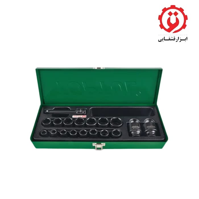 جعبه بکس 1/2 مشکی فشار قوی 18 پارچه تاپتول مدل GCAD1807-1 — تصویر ۳