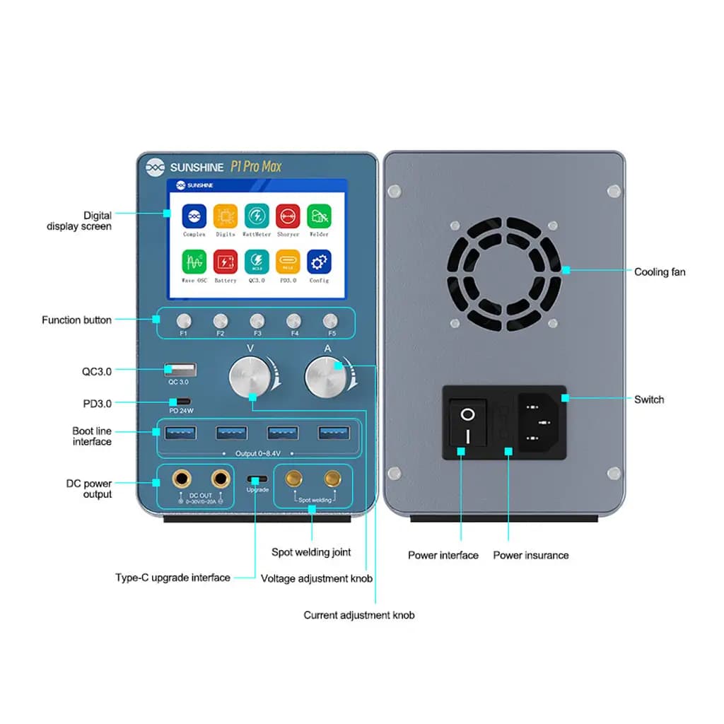 منبع تغذیه 4 کاره Sunshine P1 Pro Max — تصویر ۲