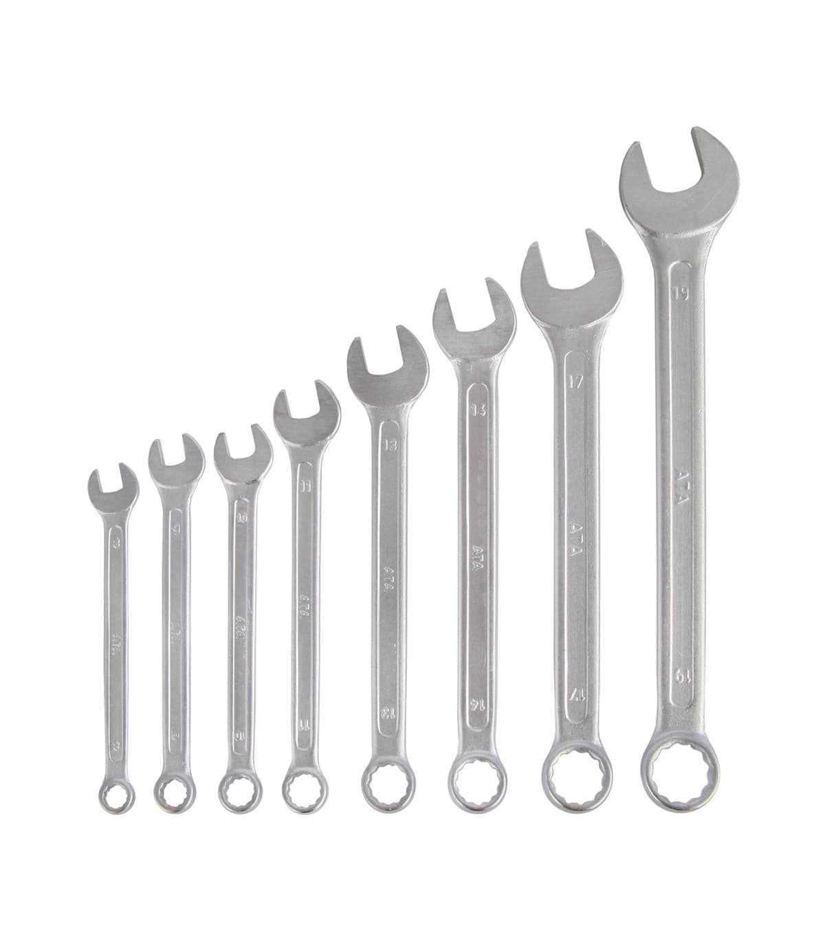 ست آچار 8 عددی یکسر تخت یکسر رینگ آتا سایز 8 تا 19 برند ATA TOOLS