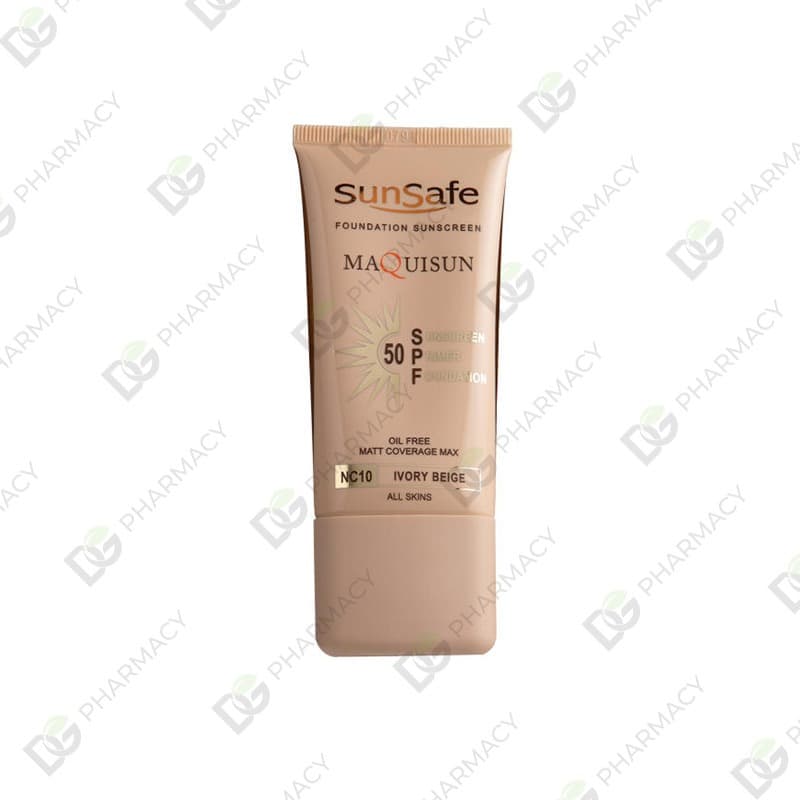 ضد آفتاب کرم پودری و پرایمری مکی سان SPF50 سان سیف بژطبیعی