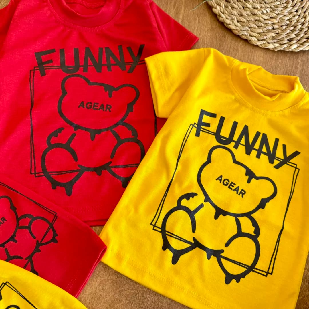 تیشرت شلوارک خرس Funny سایز 4 تا 6 کد 5989 — تصویر ۳