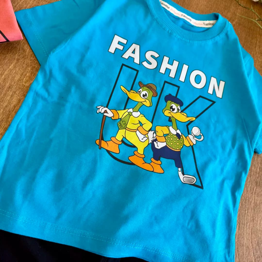 تیشرت شلوارک اردک Fashion سایز 40 تا 55 کد 5987 — تصویر ۳