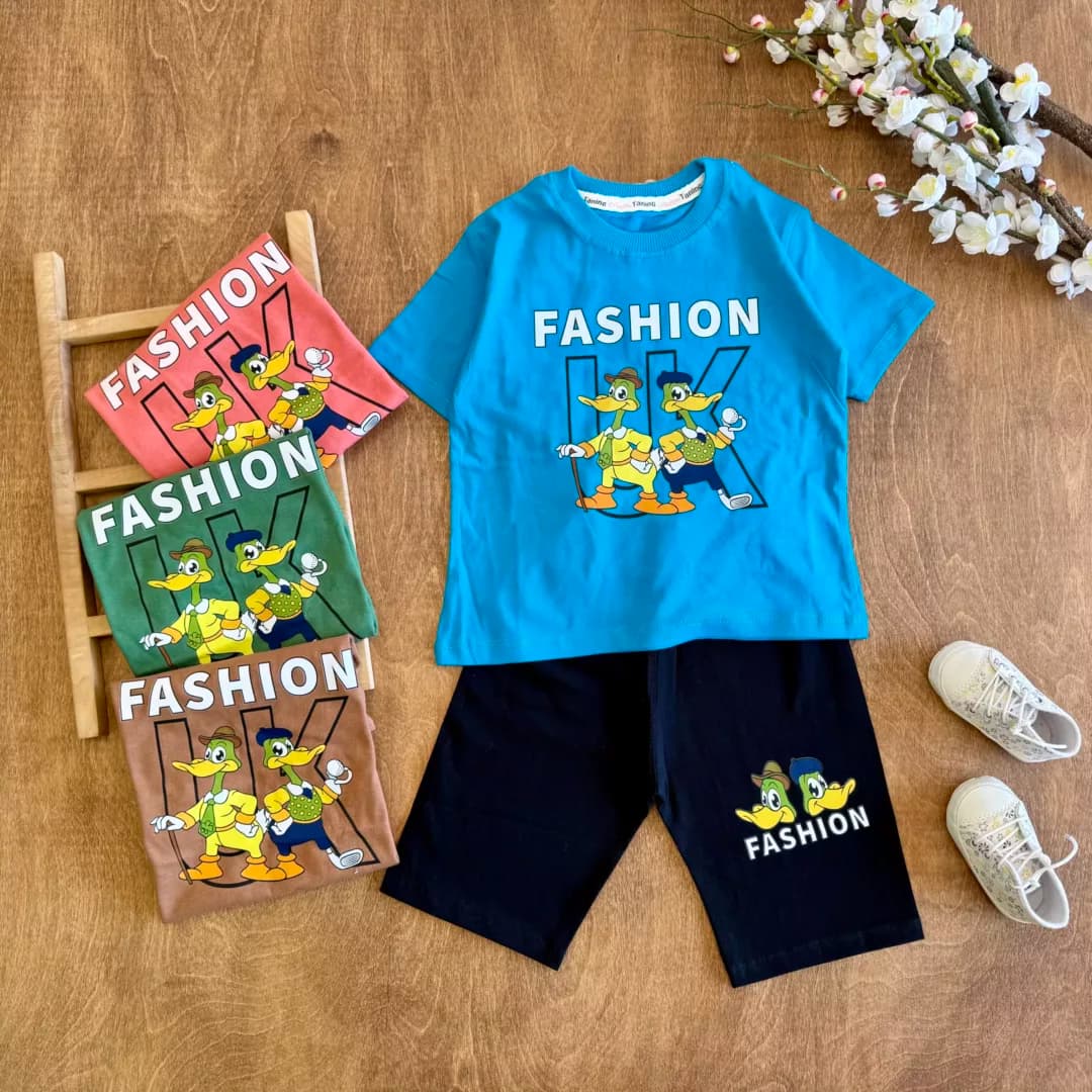 تیشرت شلوارک اردک Fashion سایز 40 تا 55 کد 5987 — تصویر ۲