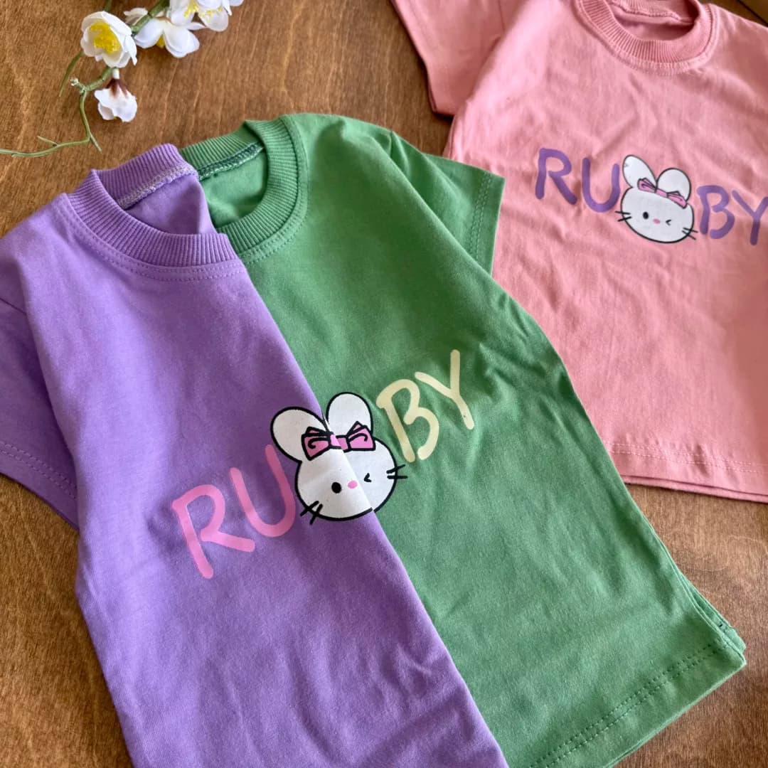 تیشرت تک خرگوش پاپیونی Rubby سایز 35 تا 45 کد 5984 — تصویر ۳