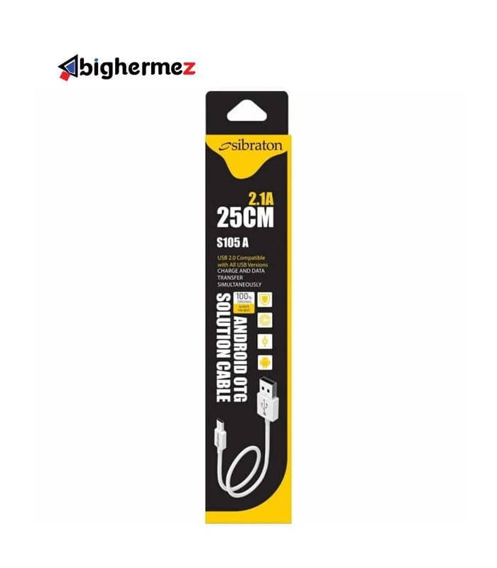 کابل شارژ میکرو یو اس بی سیبراتون مدل S105 A طول 0.25 متر — تصویر ۲