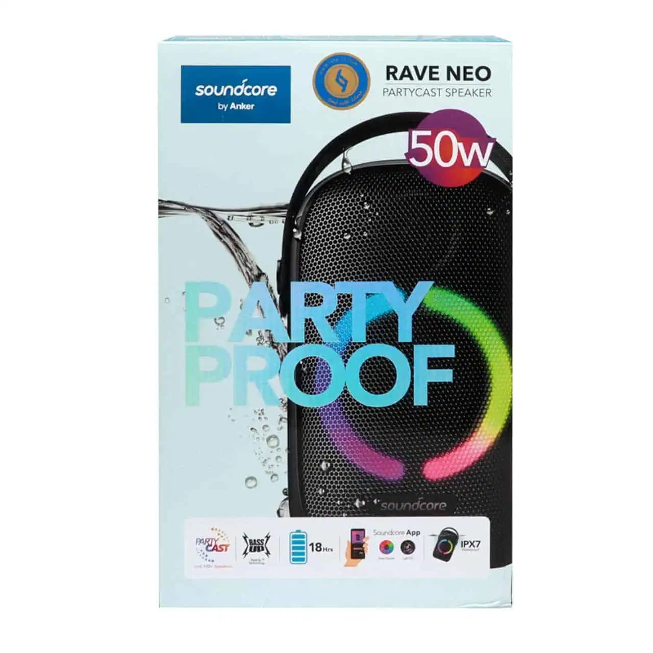 اسپیکر بی سیم قابل حمل انکر مدل Rave neo A3395 – مشکی — تصویر ۵