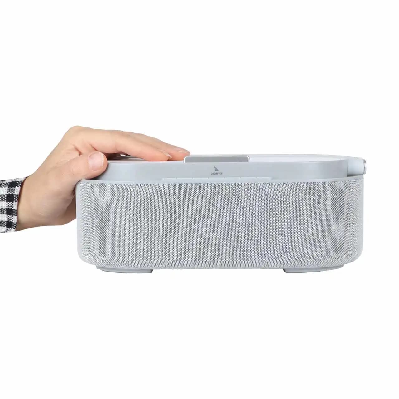 اسپیکر بی سیم دیوریکس قابل حمل و شارژر وایرلس مدل DX-W100 – طوسی — تصویر ۴