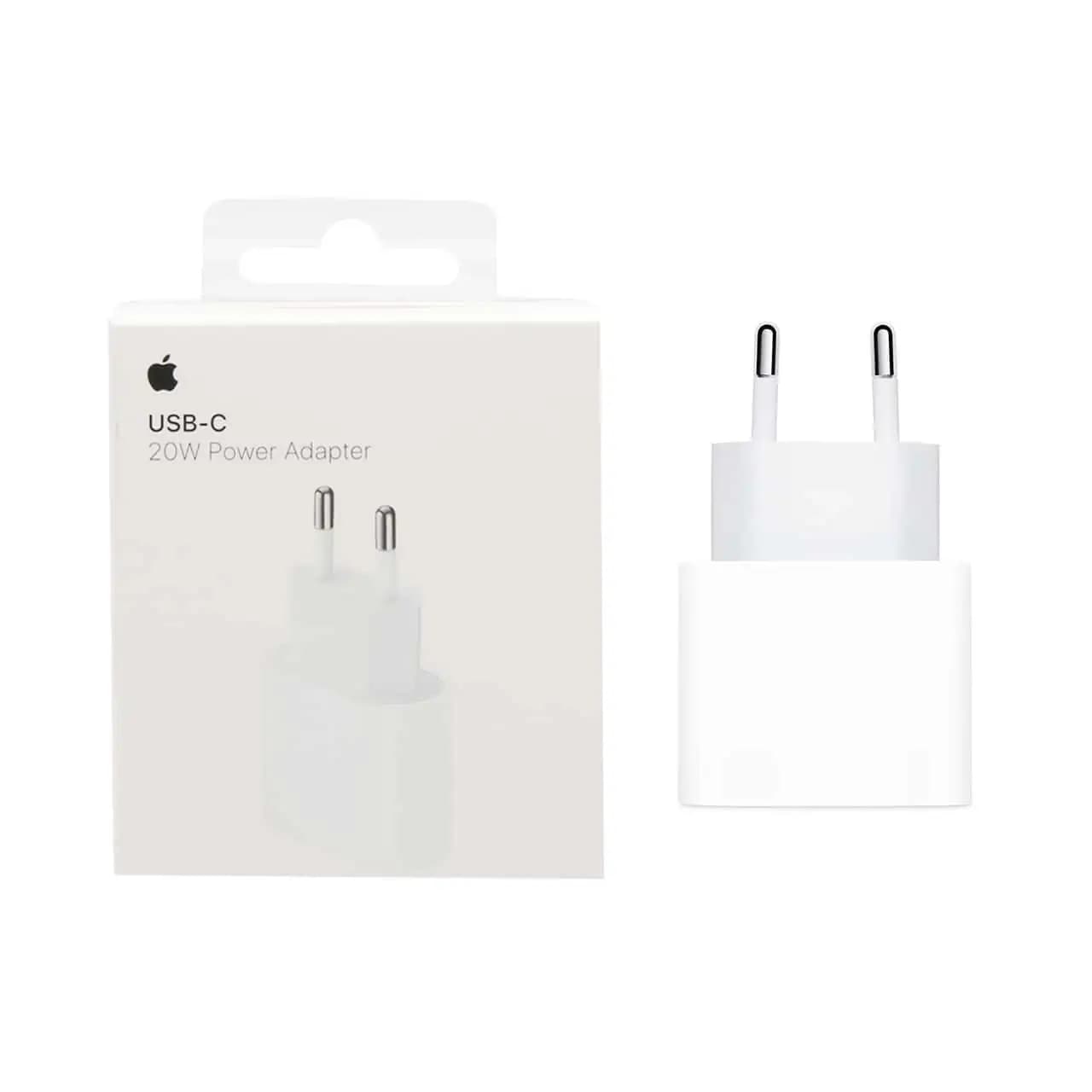 شارژر دیواری اپل 20 وات USB-C دو پین مدل A2347 ZMA – سفید – اصلی