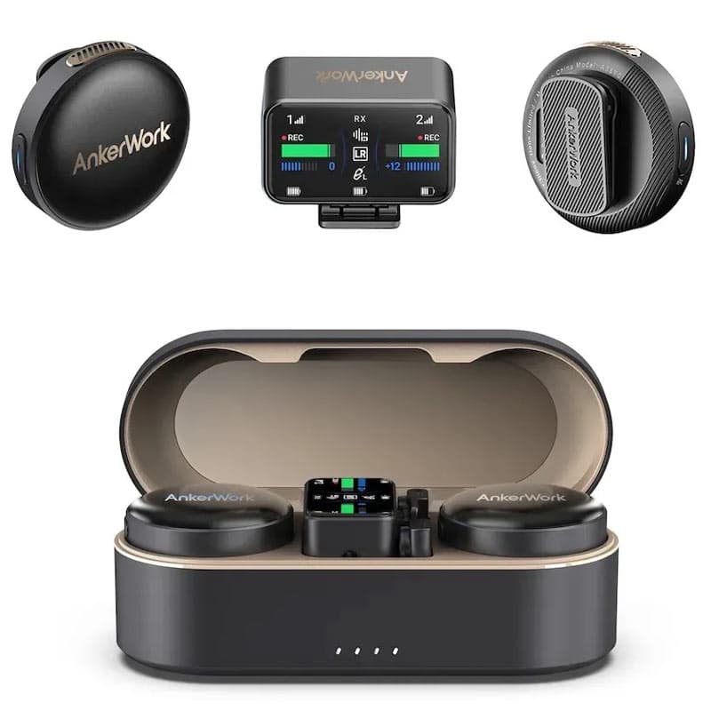میکروفن یقه ای بیسیم 2عددی+کیس شارژ انکر نویز گیر مدل ANKER work M650 AI Noise cancellation A33200 — تصویر ۲
