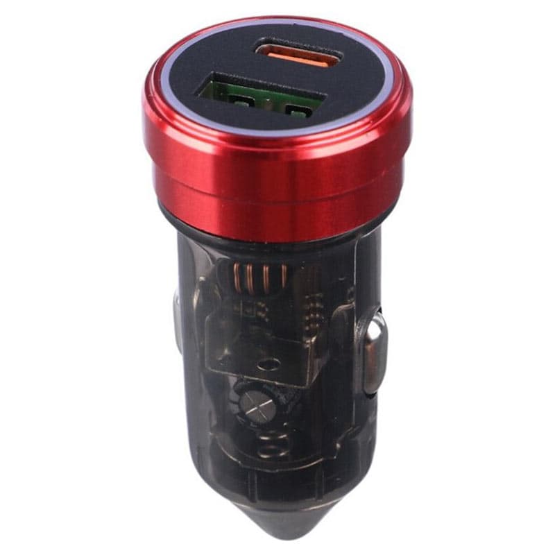 شارژر فندکی شفاف 2پورت 1پورت PD فست 55 وات Q.C3.0 WKN-733 — تصویر ۳