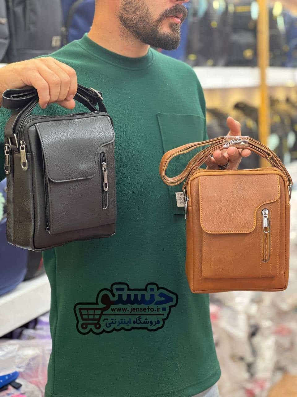کیف دوشی مردانه پکه دار تک زیپ men bag کد 410