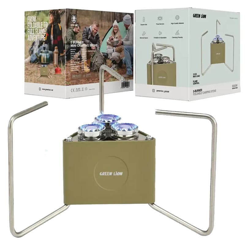 اجاق گاز کمپینگ قابل حمل 3شعله گرین لاین مدل Green lion 3Burner camping Stove
