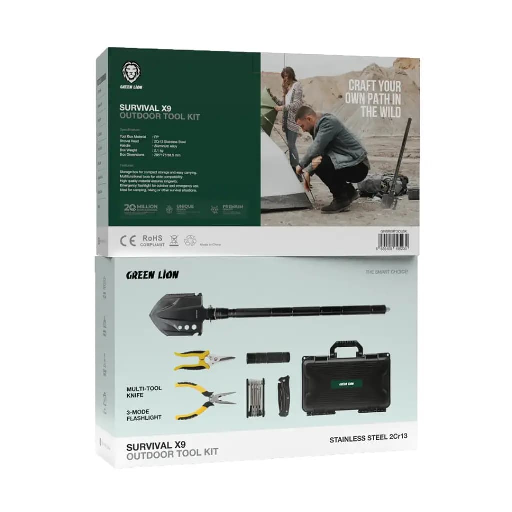 ست ابزار 9کاره گرین لاین مدل Green Lion Survival X9 outdoor tool kit — تصویر ۳