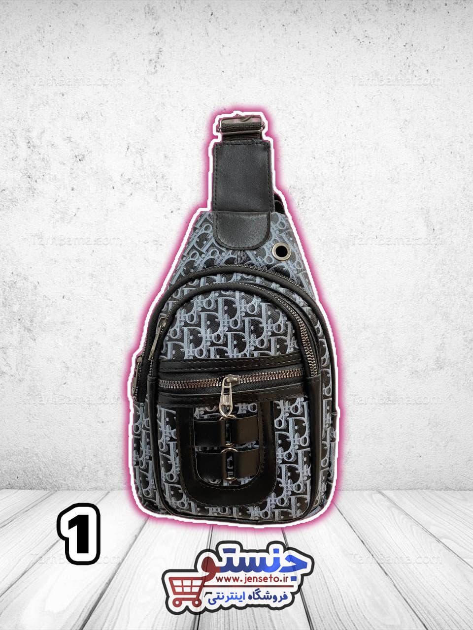 بادی بگ مدل چهار زیپ گانددوزی شده مردانه (کوله تکبند body bag) کد 2419