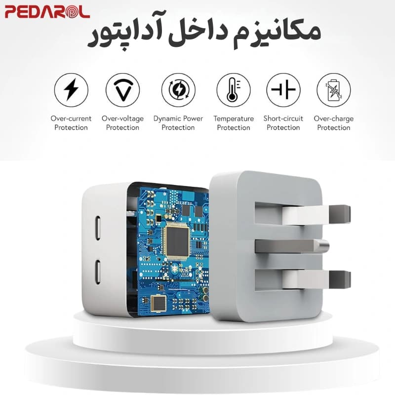 شارژر 50 وات اپل مدل Dual Port USB-C — تصویر ۳