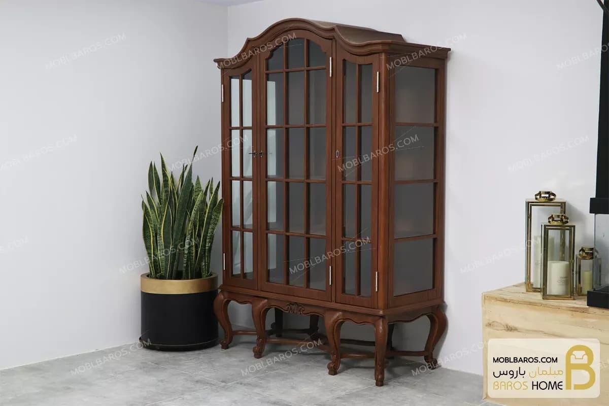 بوفه و ویترین چوبی کلاسیک جدید مدل 401 هارپر — تصویر ۲