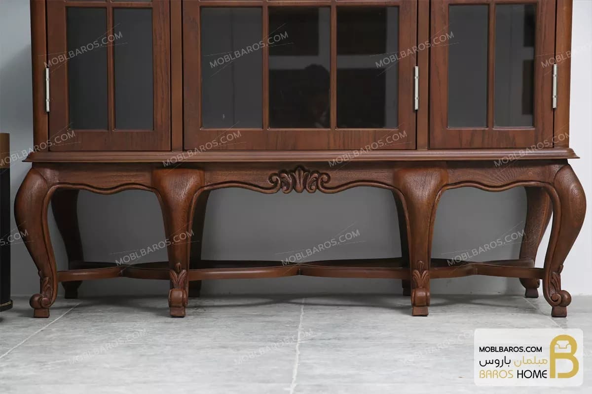 بوفه و ویترین چوبی کلاسیک جدید مدل 401 هارپر — تصویر ۵