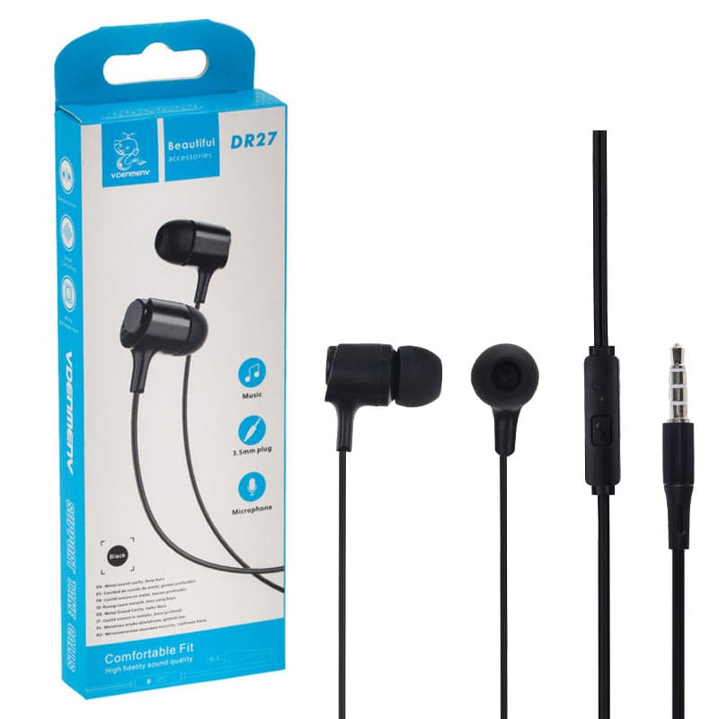 هدفون سیمدار میکروفن دار Denmen DR27