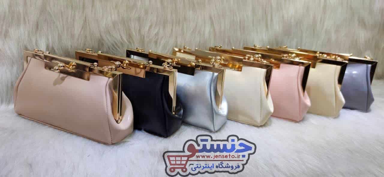 کیف زنانه دهانه فلزی پاسپورتی مجلسی mango جدید چرم کد 1285