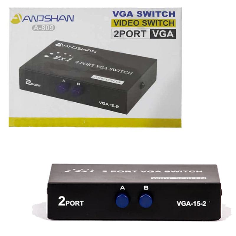 سوییچ VGA 2 پورت Anoshan A-809 دستی — تصویر ۲