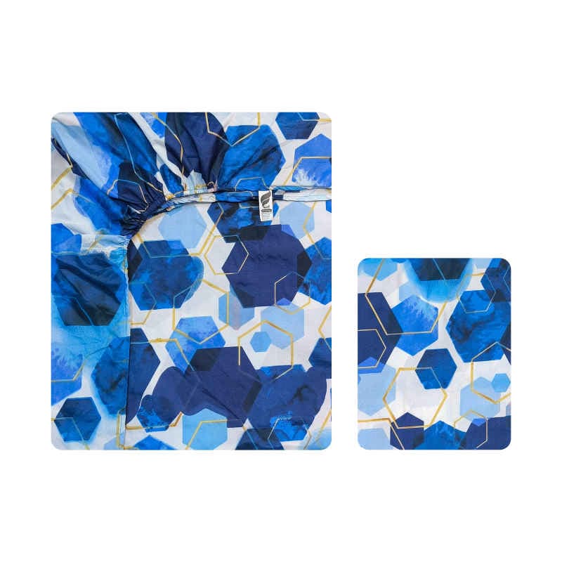 سرویس ملحفه آدنو مدل Hexagon کد CH134 یک نفره 2تکه