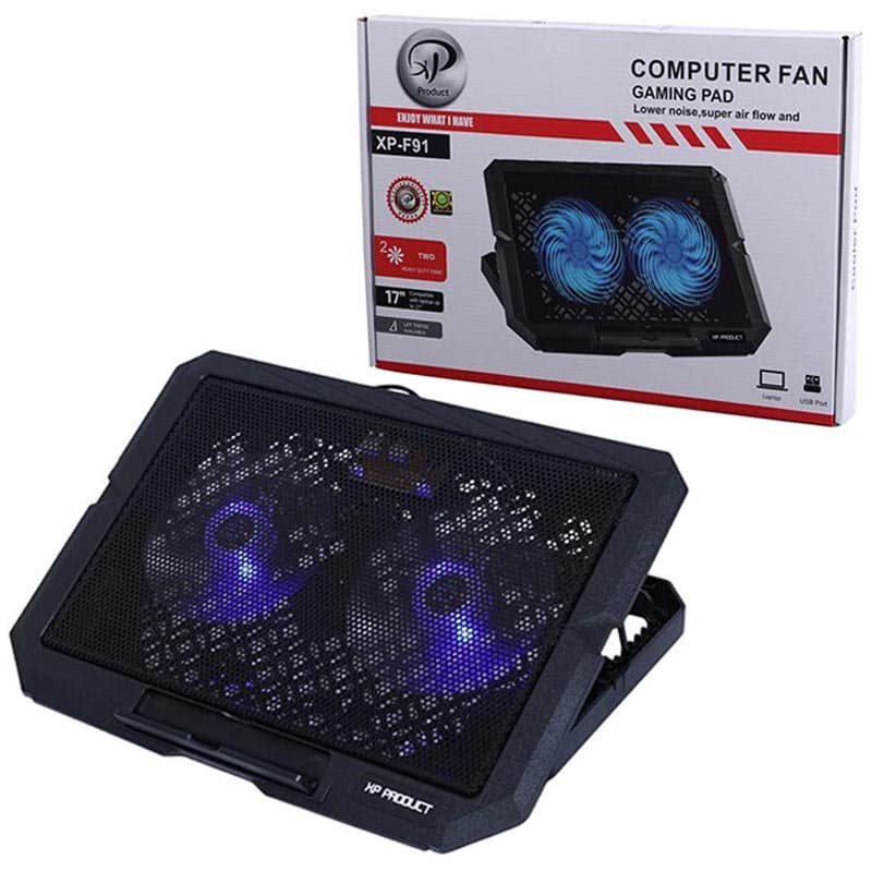 کول پد 2 فن XP F91S تنظیم ارتفاع دار LED دار