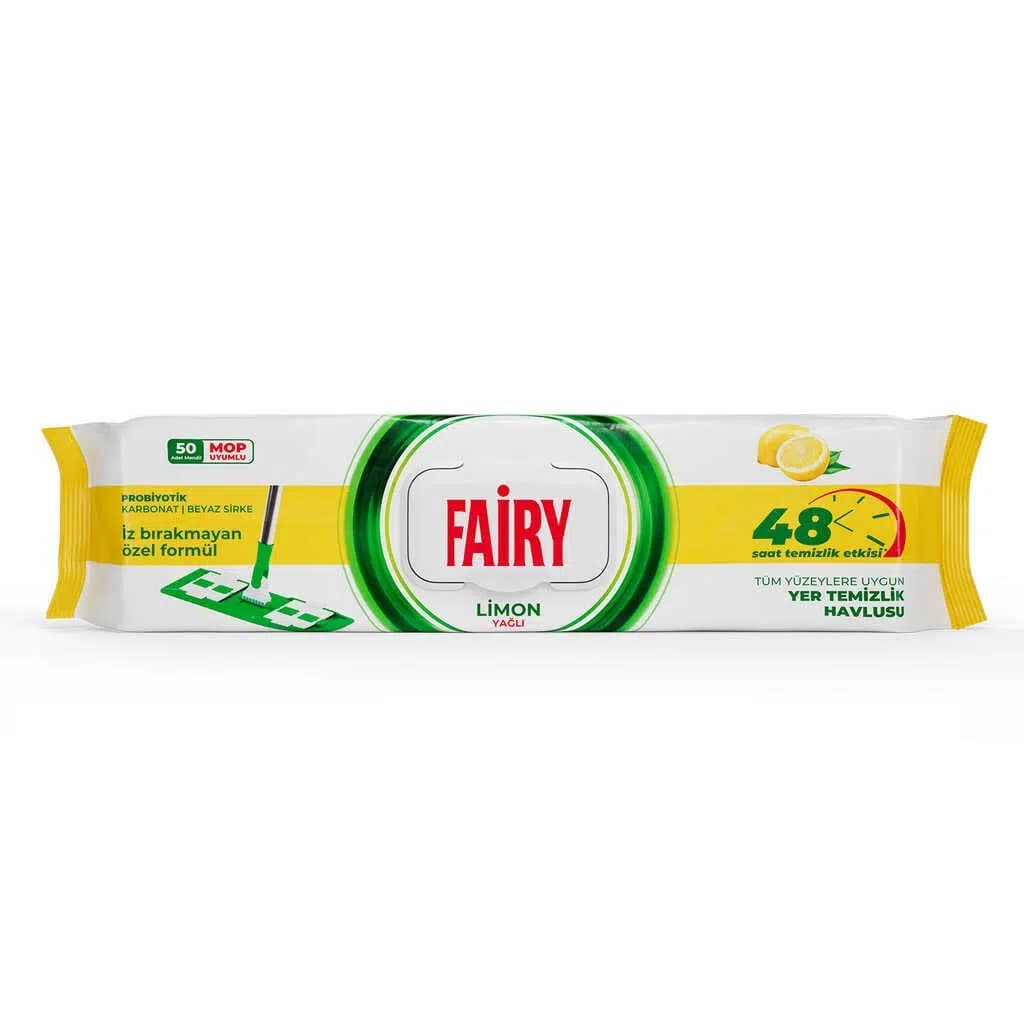 دستمال طی فیری FAIRY رایحه لیمو LIMON بسته 50 برگی