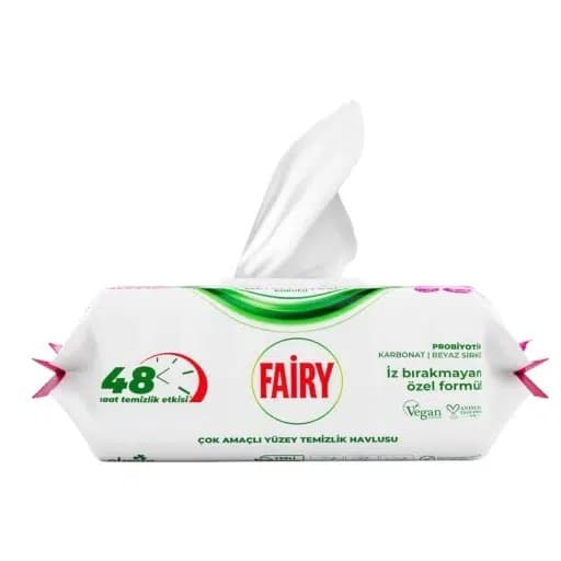 دستمال سطوح چند منظوره فیری FAIRY رایحه گل لیلیوم LILYUM CICEGI بسته 100 عددی — تصویر ۲
