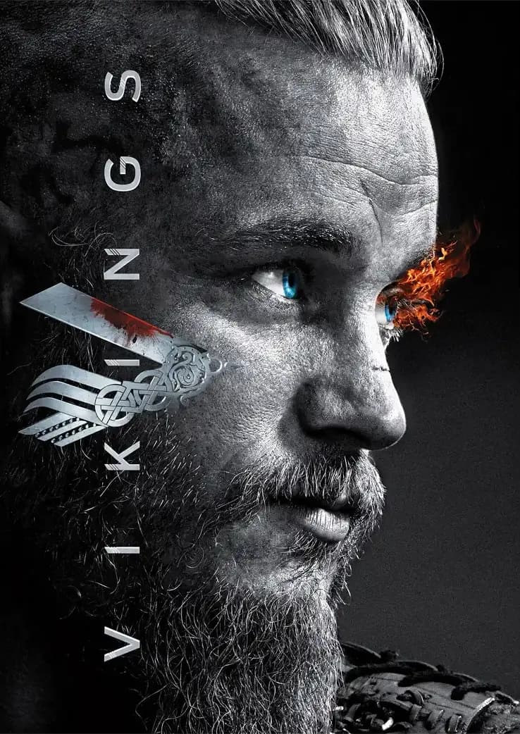 متال پوستر سریال Vikings طرح شخصیت Ragnar کد N202 — تصویر ۲