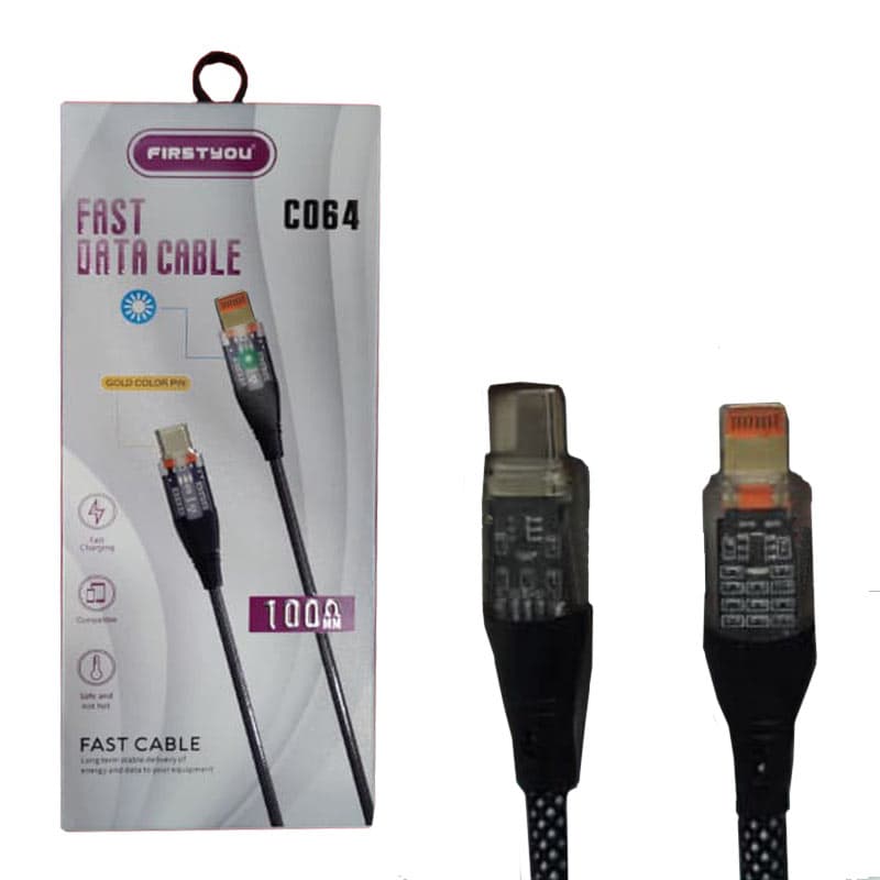 کابل شارژ و دیتا Type-C to Lightning فست کنفی 1متری Firstyou C064 — تصویر ۲