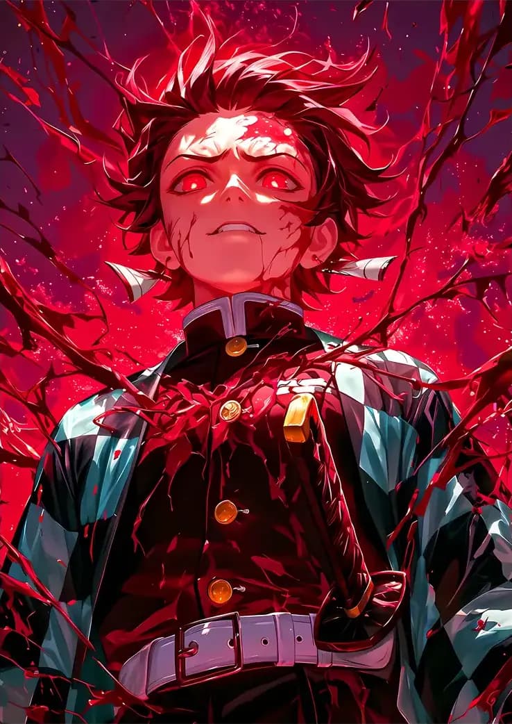 متال پوستر انیمه Demon Slayer طرح شخصیت Tanjiro کد N204
