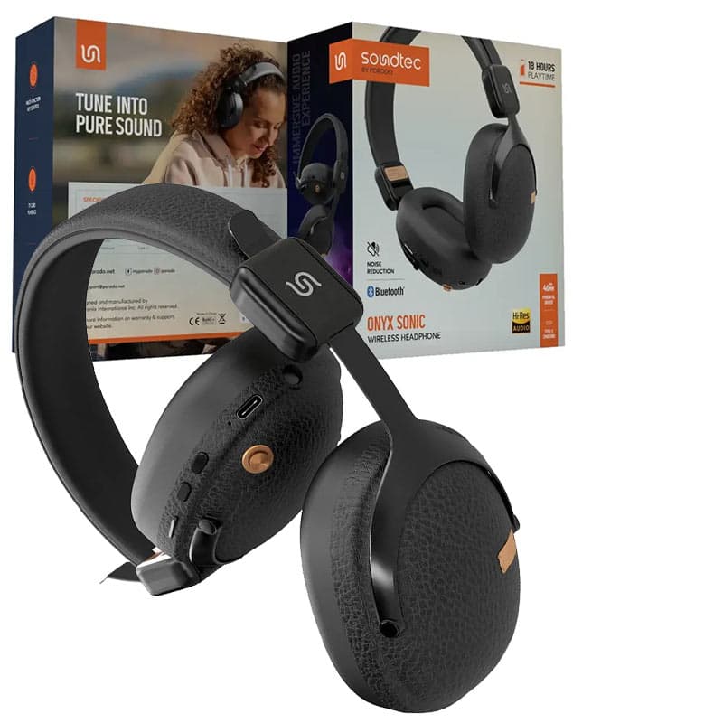 هدست بلوتوث مموری مکالمه پرودو porodo soundtec ONYX sonic چرم Noise Reduction مموری خور