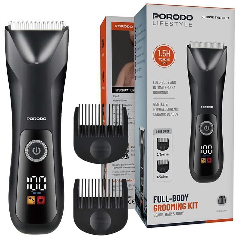 ماشین اصلاح شارژی ضدآب سر سرامیکی پرودو مدل porodo full-body grooming kit LFS186