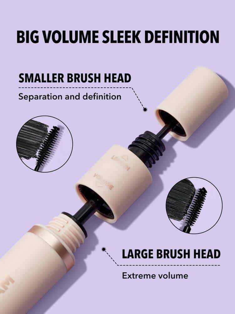 ریمل 2سر حجم دهنده و بلند کننده مژه (mascara 2 in 1 sheglam) — تصویر ۳