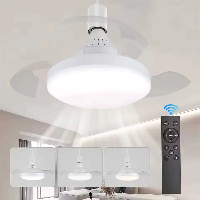 پنکه سقفی مدرن IRALAN با چراغ LED سه حالته — تصویر ۴